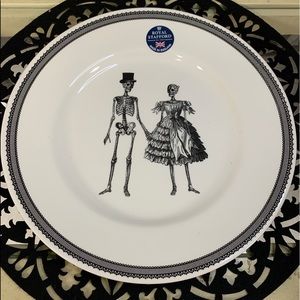 Royal Stafford Halloween Skeleton Bride & Groom Dinner Plates - Set of 4 - NEW